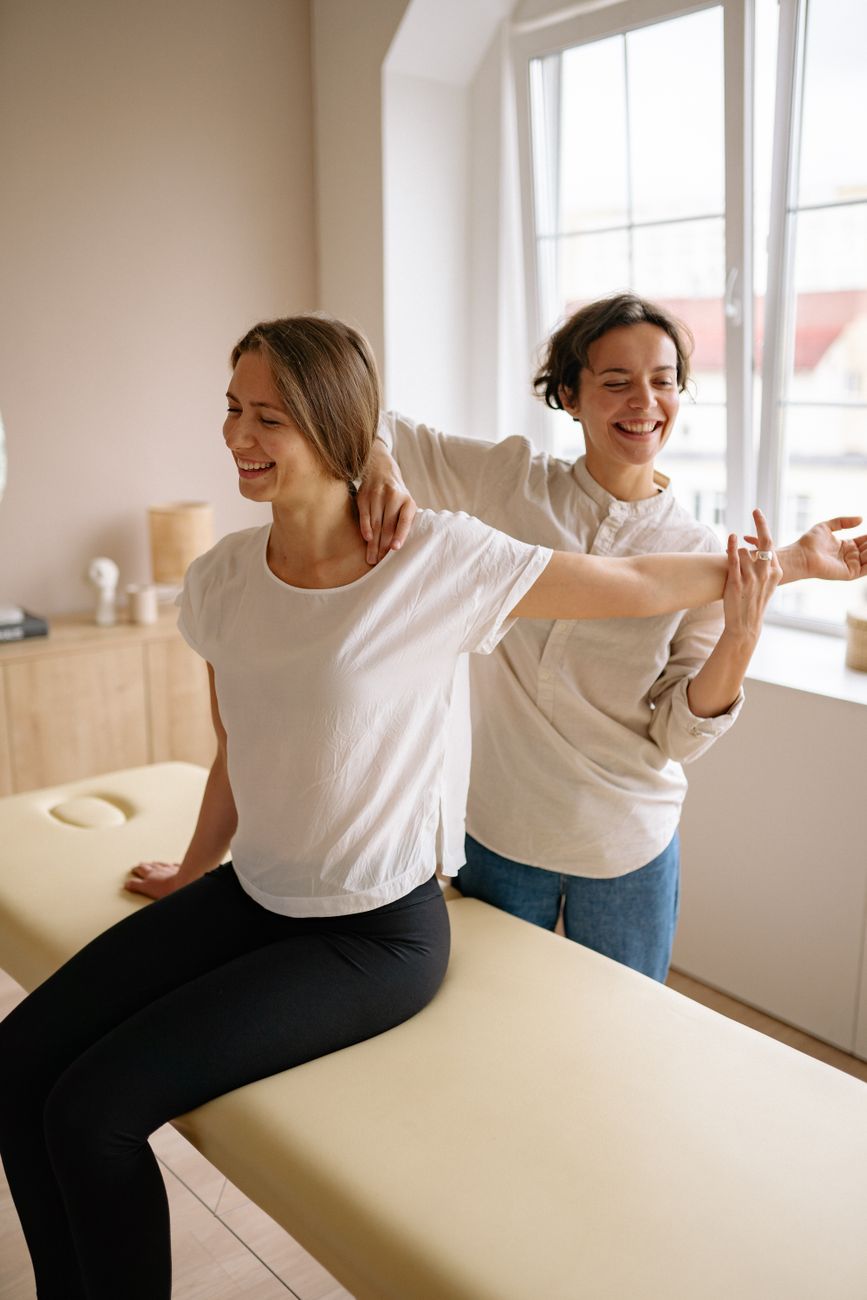 Older lady during physical therapy session in Singapore